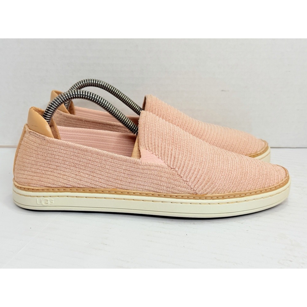 UGG Sammy Slip-On Sneakers Women's 9 Pink Metallic Rib Knit Casual Shoes